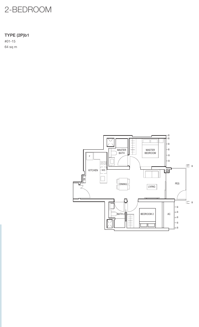 2-Bedroom, Type (2P)b1
